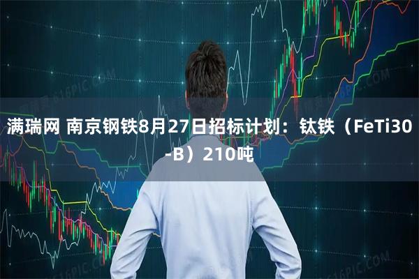 满瑞网 南京钢铁8月27日招标计划：钛铁（FeTi30-B）210吨