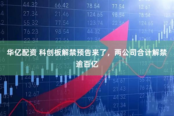 华亿配资 科创板解禁预告来了，两公司合计解禁逾百亿