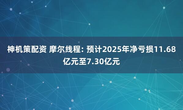 神机策配资 摩尔线程: 预计2025年净亏损11.68亿元至7.30亿元